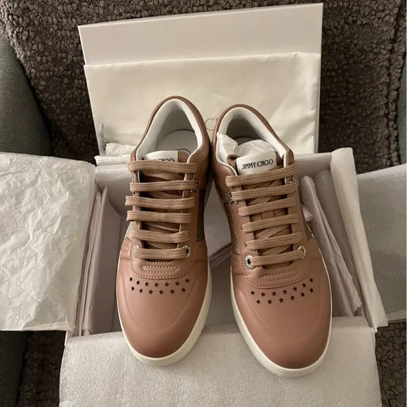 New Jimmy Choo Women’s Sneakers Hawaii 38.5 Ballet Pink $650 - Picture 3 of 7